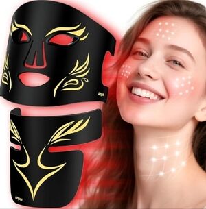 NIB Red Light Face Neck Chest LED Mask Rechargeable Cordless 4 Modes, Timer